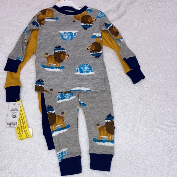 NWT carters snug fit lion 100% cotton 4 piece pajama set 12m - Picture 3 of 5